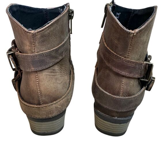 Sterling River Brown Leather Strappy Ankle Boots - Picture 7 of 11